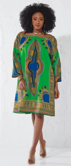 Off-shoulder Dashiki Dress -$15.00 Each