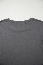 Dark Grey Layered Ruffle Short Sleeve Plus Size Top