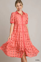 Umgee - Dress - Organza Collared Button Down